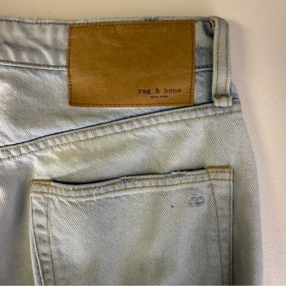 Rag & Bone Maya High Rise Slim Leg Light Blue Distressed Jeans Size 27 - Picture 6 of 9